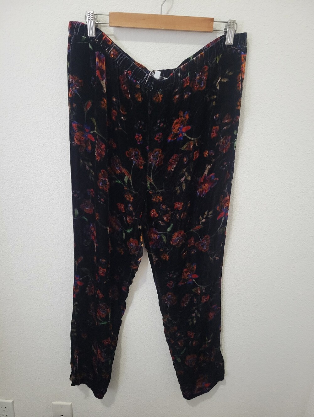 Johnny Was Jade Moonlight Tapered Velvet Pants Size XL